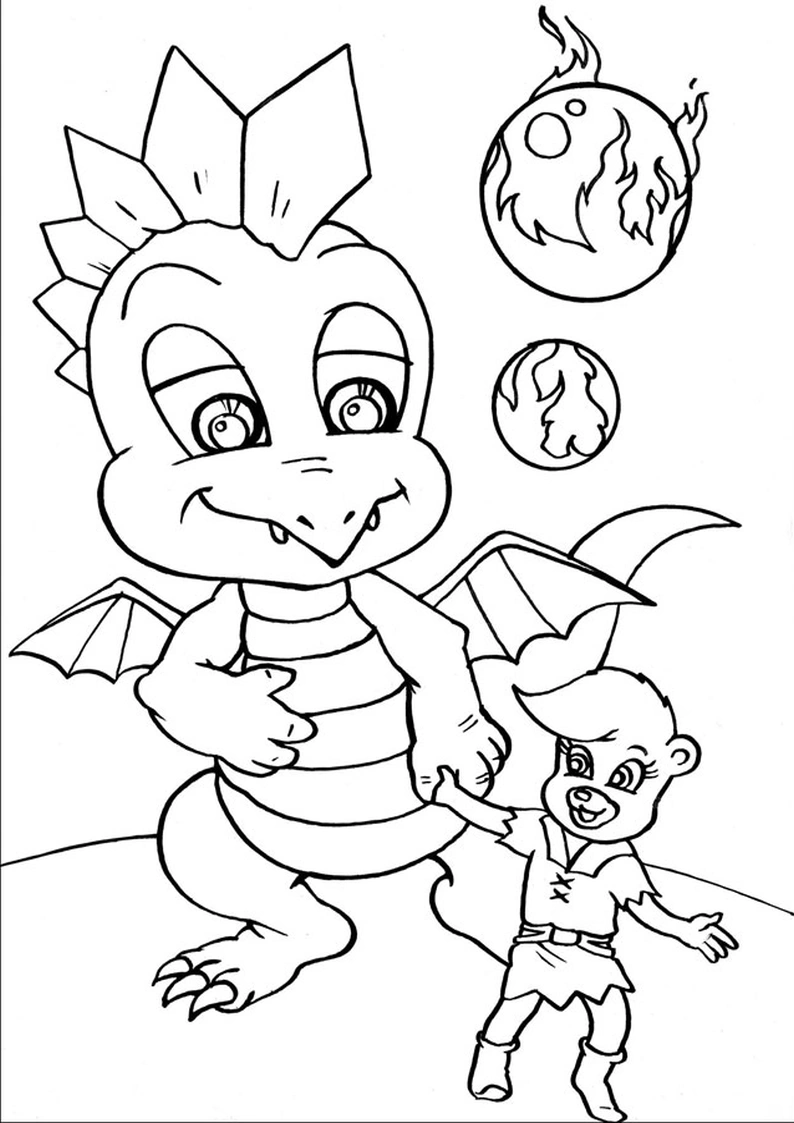 Kolorowanka Sani i smok